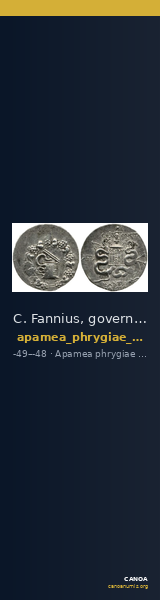 C. Fannius, governor of Asia Apamea in Phrygia Metcalf 2017 XII — CANOA