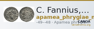 C. Fannius, governor of Asia Apamea in Phrygia Metcalf 2017 XII — CANOA