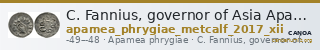 C. Fannius, governor of Asia Apamea in Phrygia Metcalf 2017 XII — CANOA