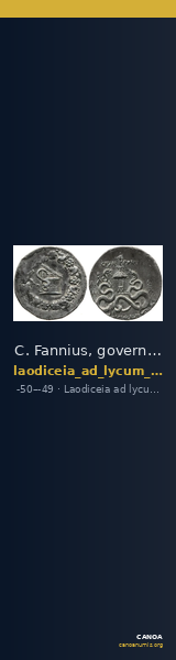 C. Fannius, governor of Asia Laodiceia ad Lycum Metcalf 2017 XVII — CANOA