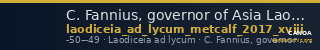 C. Fannius, governor of Asia Laodiceia ad Lycum Metcalf 2017 XVIII — CANOA