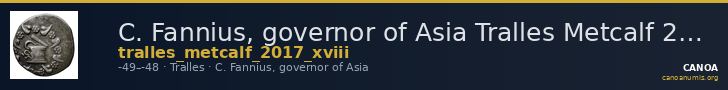 C. Fannius, governor of Asia Tralles Metcalf 2017 XVIII — CANOA