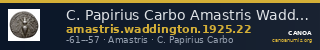C. Papirius Carbo Amastris Waddington 1925 22 — CANOA