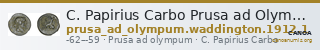 C. Papirius Carbo Prusa ad Olympum Waddington 1912 1 — CANOA