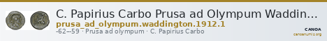 C. Papirius Carbo Prusa ad Olympum Waddington 1912 1 — CANOA