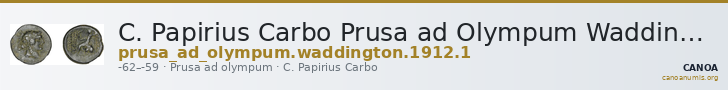 C. Papirius Carbo Prusa ad Olympum Waddington 1912 1 — CANOA
