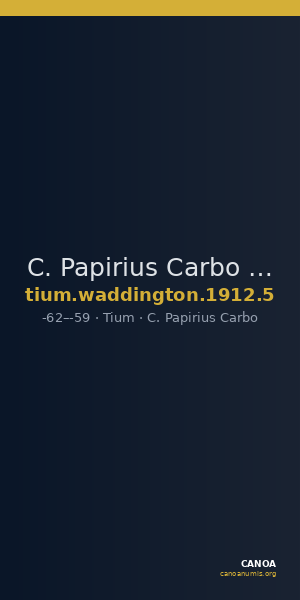 C. Papirius Carbo Tium Waddington 1912 5 — CANOA