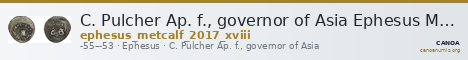 C. Pulcher Ap. f., governor of Asia Ephesus Metcalf 2017 XVIII — CANOA
