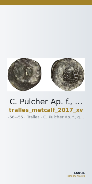 C. Pulcher Ap. f., governor of Asia Tralles Metcalf 2017 XV — CANOA