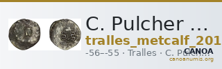 C. Pulcher Ap. f., governor of Asia Tralles Metcalf 2017 XV — CANOA