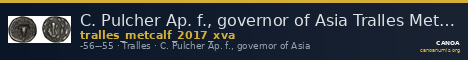C. Pulcher Ap. f., governor of Asia Tralles Metcalf 2017 XVA — CANOA