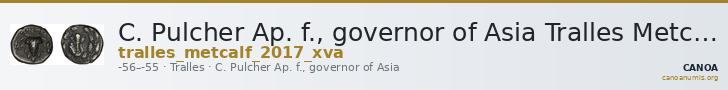 C. Pulcher Ap. f., governor of Asia Tralles Metcalf 2017 XVA — CANOA