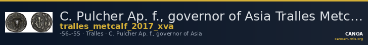 C. Pulcher Ap. f., governor of Asia Tralles Metcalf 2017 XVA — CANOA