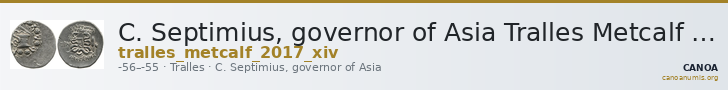 C. Septimius, governor of Asia Tralles Metcalf 2017 XIV — CANOA