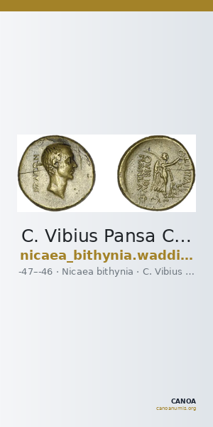 C. Vibius Pansa Caetronianus Nicaea Waddington 1910 11 — CANOA
