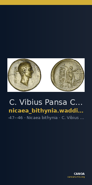 C. Vibius Pansa Caetronianus Nicaea Waddington 1910 11 — CANOA