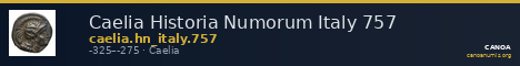 Caelia Historia Numorum Italy 757 — CANOA