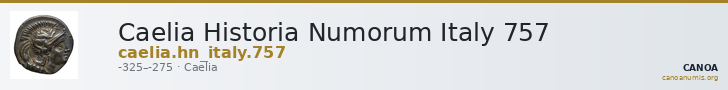 Caelia Historia Numorum Italy 757 — CANOA