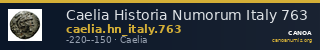 Caelia Historia Numorum Italy 763 — CANOA