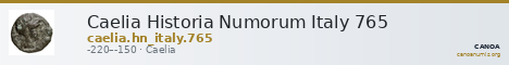 Caelia Historia Numorum Italy 765 — CANOA