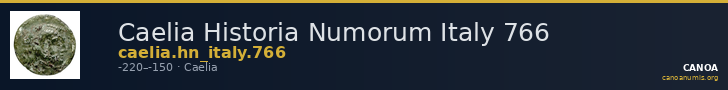 Caelia Historia Numorum Italy 766 — CANOA