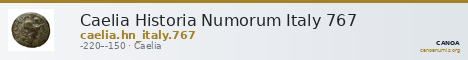Caelia Historia Numorum Italy 767 — CANOA
