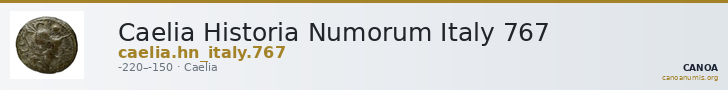 Caelia Historia Numorum Italy 767 — CANOA