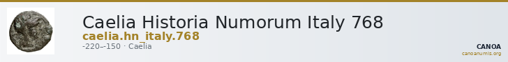 Caelia Historia Numorum Italy 768 — CANOA