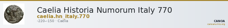 Caelia Historia Numorum Italy 770 — CANOA