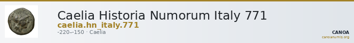 Caelia Historia Numorum Italy 771 — CANOA