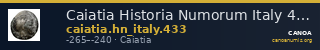Caiatia Historia Numorum Italy 433 — CANOA