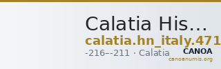 Calatia Historia Numorum Italy 471 — CANOA