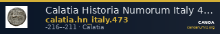 Calatia Historia Numorum Italy 473 — CANOA