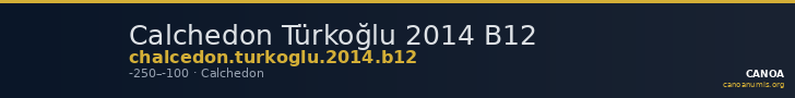 Calchedon Türkoğlu 2014 B12 — CANOA