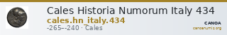 Cales Historia Numorum Italy 434 — CANOA