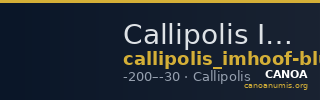 Callipolis Imhoof-Blumer 1901-2 p.138, 1 — CANOA