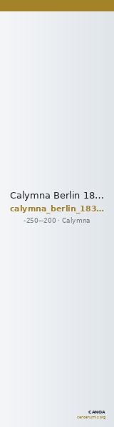 Calymna Berlin 18301333 — CANOA