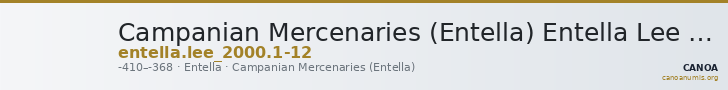Campanian Mercenaries (Entella) Entella Lee 2000 1-12 — CANOA