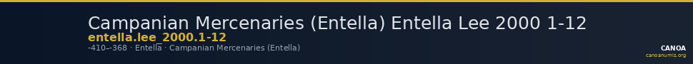 Campanian Mercenaries (Entella) Entella Lee 2000 1-12 — CANOA