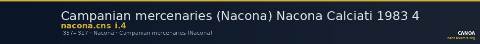 Campanian mercenaries (Nacona) Nacona Calciati 1983 4 — CANOA