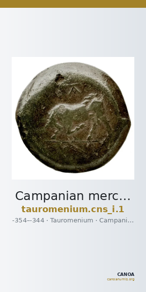 Campanian mercenaries (Tauromenium) Tauromenium Calciati 1987 1 — CANOA