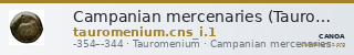 Campanian mercenaries (Tauromenium) Tauromenium Calciati 1987 1 — CANOA