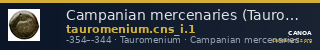 Campanian mercenaries (Tauromenium) Tauromenium Calciati 1987 1 — CANOA