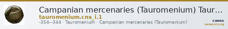 Campanian mercenaries (Tauromenium) Tauromenium Calciati 1987 1 — CANOA