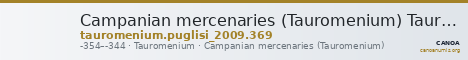 Campanian mercenaries (Tauromenium) Tauromenium Puglisi 2009 369 — CANOA