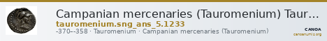 Campanian mercenaries (Tauromenium) Tauromenium SNG ANS 1233 — CANOA