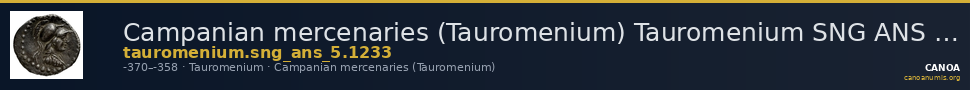Campanian mercenaries (Tauromenium) Tauromenium SNG ANS 1233 — CANOA