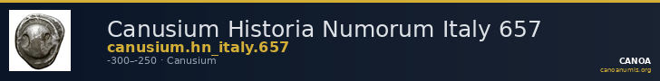Canusium Historia Numorum Italy 657 — CANOA