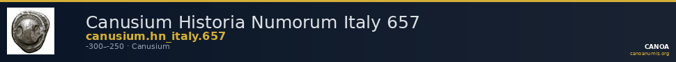 Canusium Historia Numorum Italy 657 — CANOA