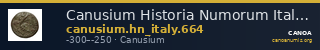 Canusium Historia Numorum Italy 664 — CANOA